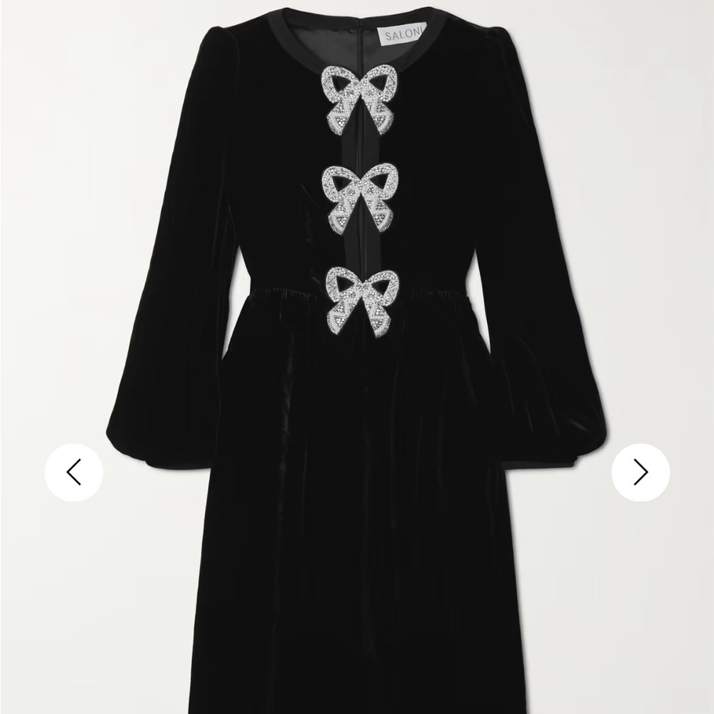 Saloni velvet bow dress